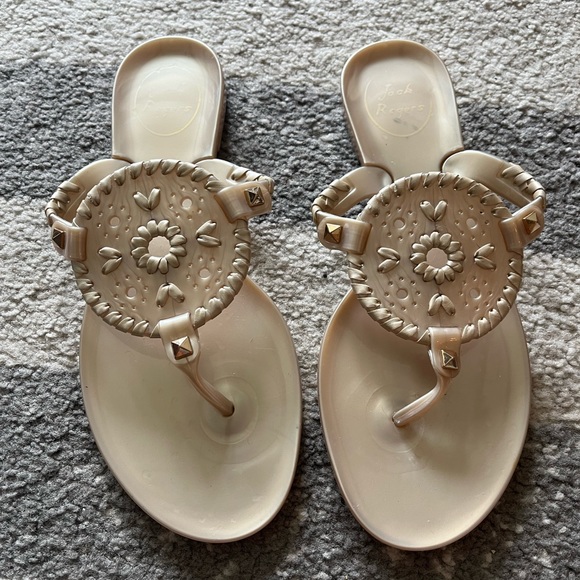 Jack Rogers Shoes - Jack Rogers Georgica Gold Jelly Flip Flop Sandals size 6